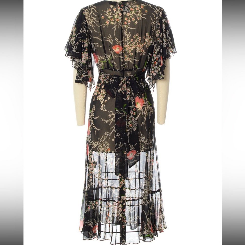 Anthropologie Black Floral Midi Dress - Picture 3 of 11